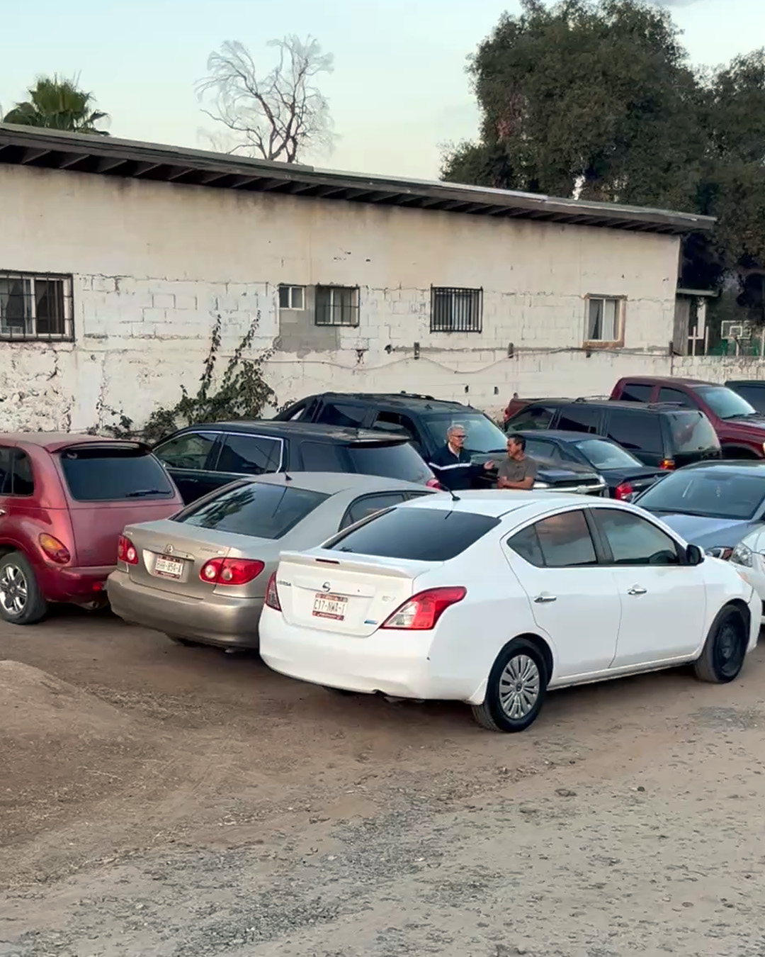 The church parking lot was full